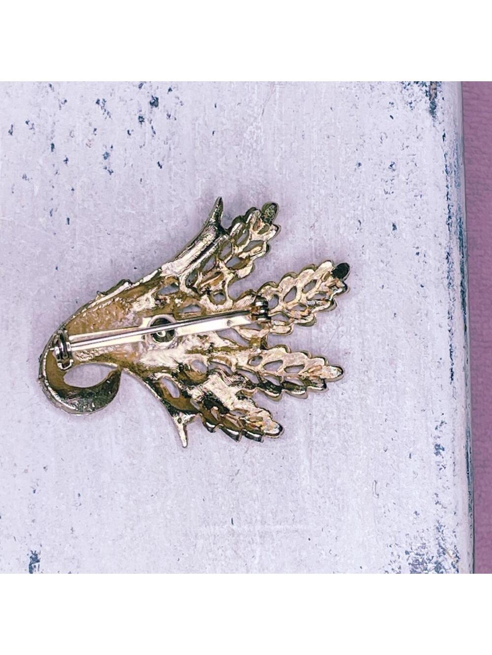 94. Bronze Wheat Vintage Bronze Brooch - Picture 2 of 3